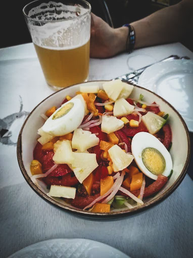 Ensalada con huevo duro - Mondariz Balneario - Yago's Restaurante
